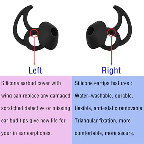 WKYMY Medium Silicone Earbud Tips Compatible with Bose QuietComfort & Sport | Reusable & Water-Washable (70-120 chars) thumbnail 6