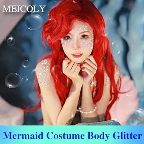 MEICOLY Chameleon Iridescent White Body Glitter Gel | Color-Shifting Sparkle for Festivals & Parties thumbnail 3