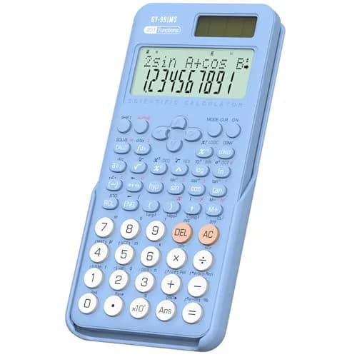 ROATEE 991MS Scientific Calculator 401 Functions | 2-Line Display, Blue, School & College Use thumbnail 1