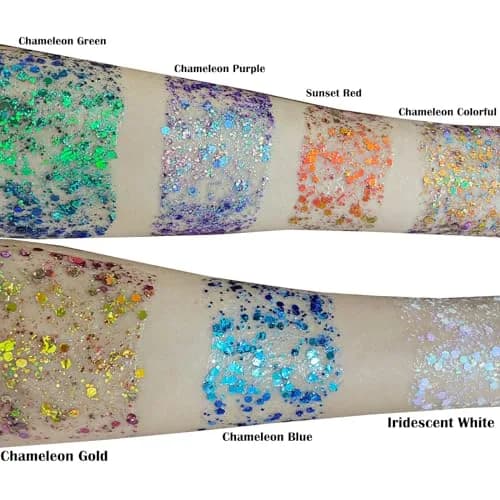MEICOLY Chameleon Blue Glitter Gel | Holographic Chunky Face Glitter for 4th of July Outfits thumbnail 7