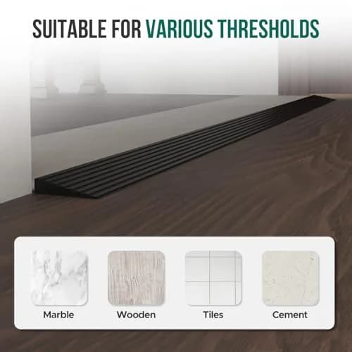 Boiarc Threshold Ramps for Doorways 3/8'' Rise-6.6Ft Long | Rubber Non-slip Threshold Strip thumbnail 6