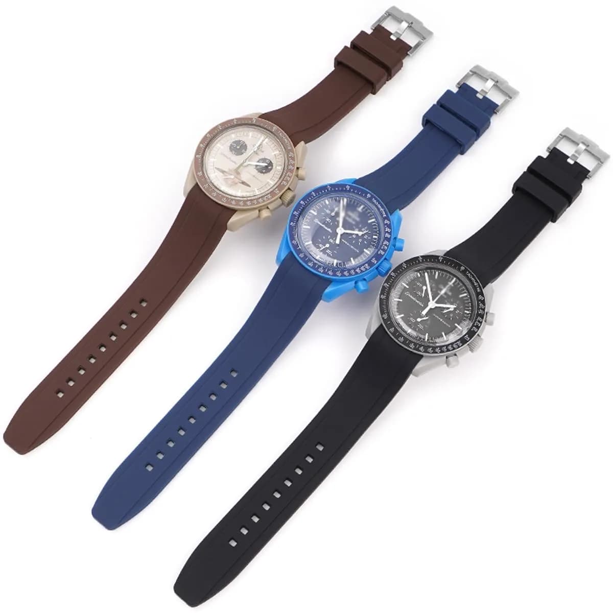Niziruoup 20mm Silicone Watch Band Curved End No Gap | Classic Solid Pattern - view 5