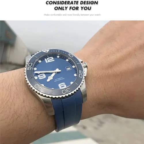 Niziruoup 20mm Silicone Watch Band Curved End No Gap | Classic Solid Pattern thumbnail 7