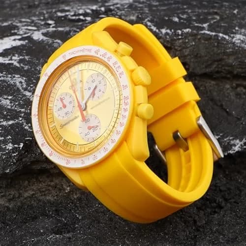 Niziruoup Yellow Silicone Watch Band for Omega x Swatch MoonSwatch 20mm | Curved End No Gap, Waterproof, Adjustable thumbnail 6