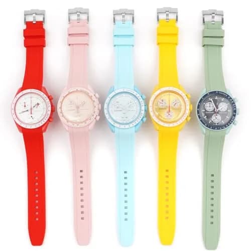 Niziruoup Yellow Silicone Watch Band for Omega x Swatch MoonSwatch 20mm | Curved End No Gap, Waterproof, Adjustable thumbnail 7