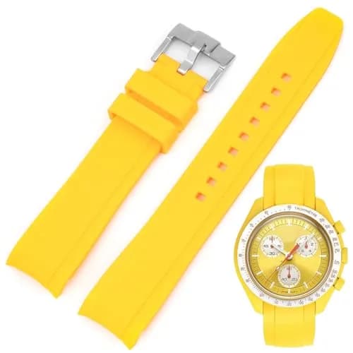 Niziruoup Yellow Silicone Watch Band for Omega x Swatch MoonSwatch 20mm | Curved End No Gap, Waterproof, Adjustable thumbnail 8