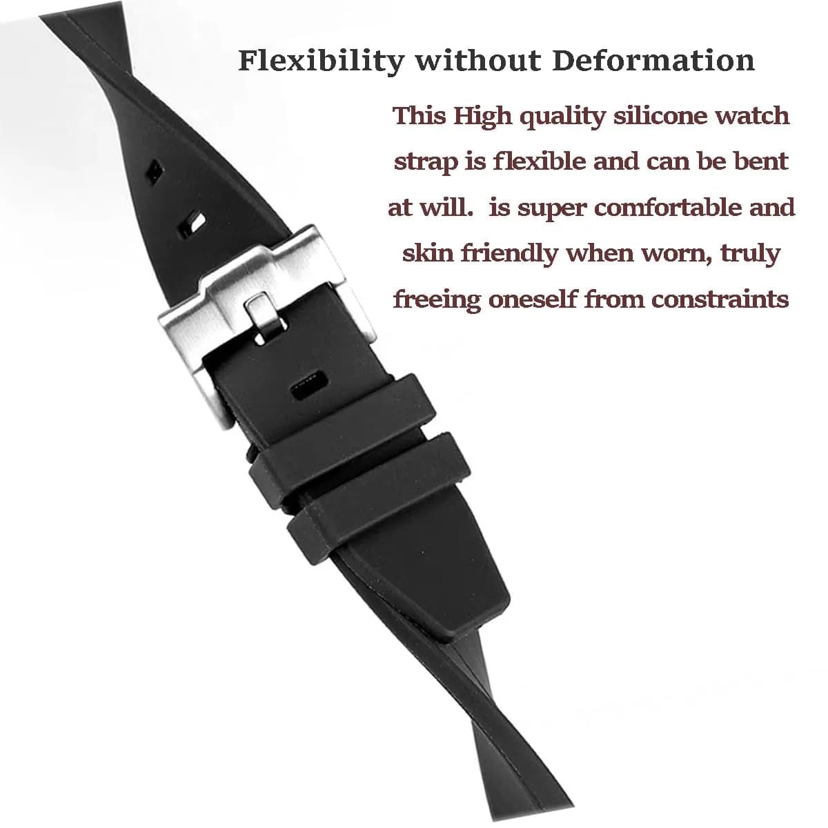 Niziruoup Yellow Silicone Watch Band for Omega x Swatch MoonSwatch 20mm | Curved End No Gap, Waterproof, Adjustable - view 4