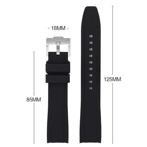 Niziruoup 20mm Silicone Watch Strap | Curved End No Gap Black Band for Omega X Swatch Moonswatch thumbnail 6