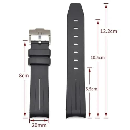 Niziruoup Pink White Line Rubber Watch Band for Moonswatch 20mm (0.79in) | Curved No Gap, Premium TPU thumbnail 4