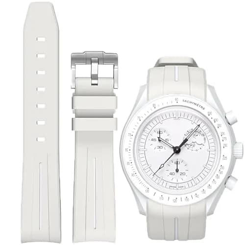 Niziruoup Rubber Strap for Moonswatch Watch | Curved No Gap Silicone Band for Men Women thumbnail 1