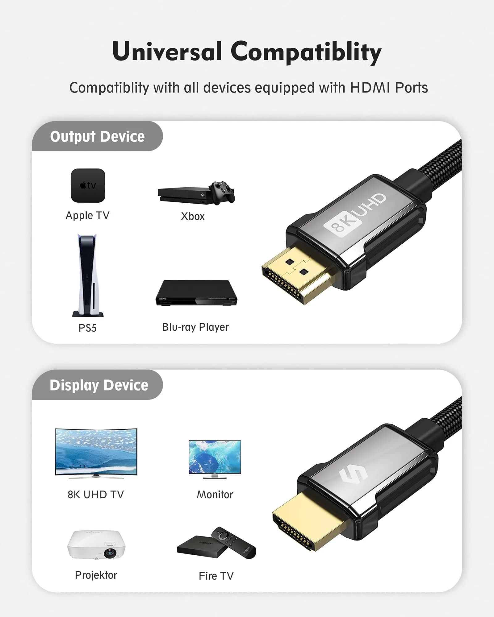 Silkland 8K HDMI 2.1 Cable 4.57m (15ft) | Supports 8K@60Hz, 4K@120Hz, eARC, HDR, 48Gbps - view 7