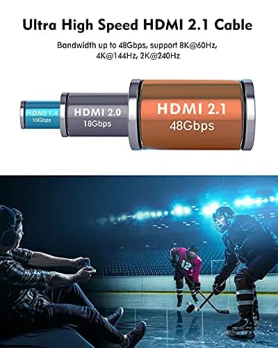 Silkland 8K HDMI 2.1 ARC/eARC Cable 4.9m (15ft) | Supports 4K@120Hz, 8K@60Hz, 48Gbps thumbnail 2