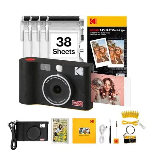 KODAK Mini Shot 2 ERA Instant Camera & Printer Bundle, Black | 2x3" Dye-Sublimation Prints thumbnail 1