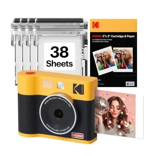 KODAK Mini Shot 3 ERA Instant Camera & Printer 3x3" Photos, Yellow | 4PASS Dye Sublimation Printing thumbnail 1