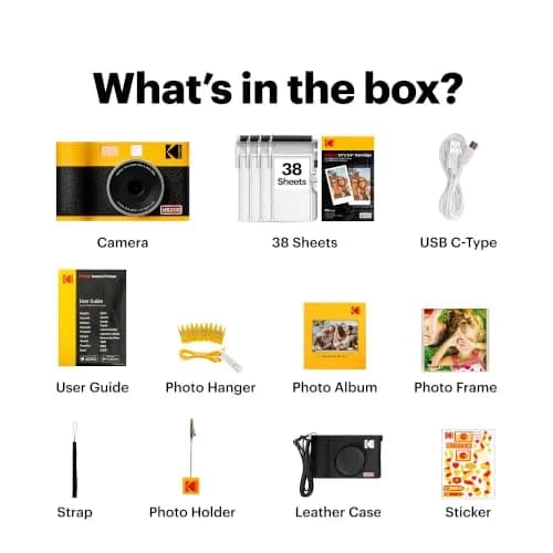KODAK Mini Shot 2 ERA Instant Camera & Printer Bundle, Yellow | 2x3" Photos, 4PASS Dye-Sublimation, Bluetooth App Control thumbnail 6