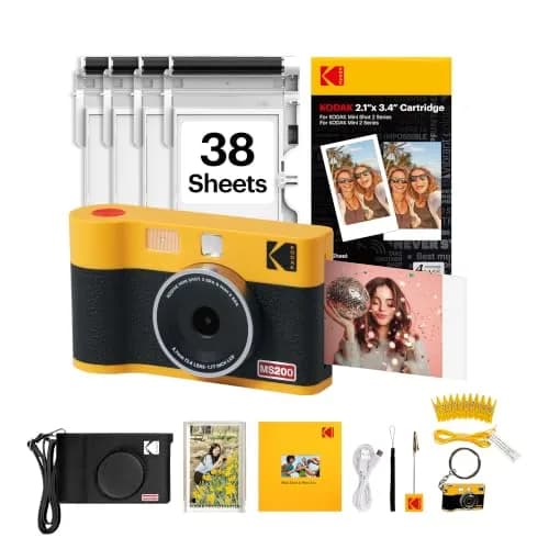 KODAK Mini Shot 2 ERA Instant Camera & Printer Bundle, Yellow | 2x3" Photos, 4PASS Dye-Sublimation, Bluetooth App Control thumbnail 1