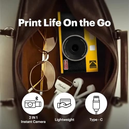 KODAK Mini Shot 2 ERA Instant Camera & Printer Bundle, Yellow | 2x3" Photos, 4PASS Dye-Sublimation, Bluetooth App Control thumbnail 7