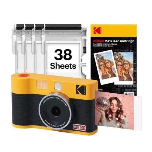 KODAK Mini Shot 2 ERA Instant Camera & Photo Printer Yellow | 2x3" Prints, 38 Sheets, Bluetooth thumbnail 1
