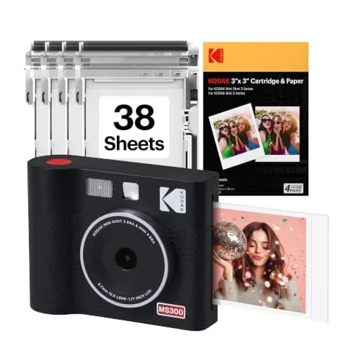KODAK Mini Shot 3 ERA Instant Camera & Photo Printer, Black | 3x3" Prints, 13MP, Bluetooth thumbnail 1