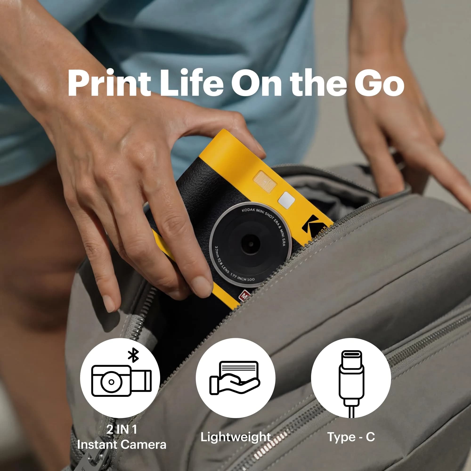 KODAK Mini Shot 3 ERA Instant Camera & Photo Printer, Black | 3x3" Prints, 13MP, Bluetooth - view 9