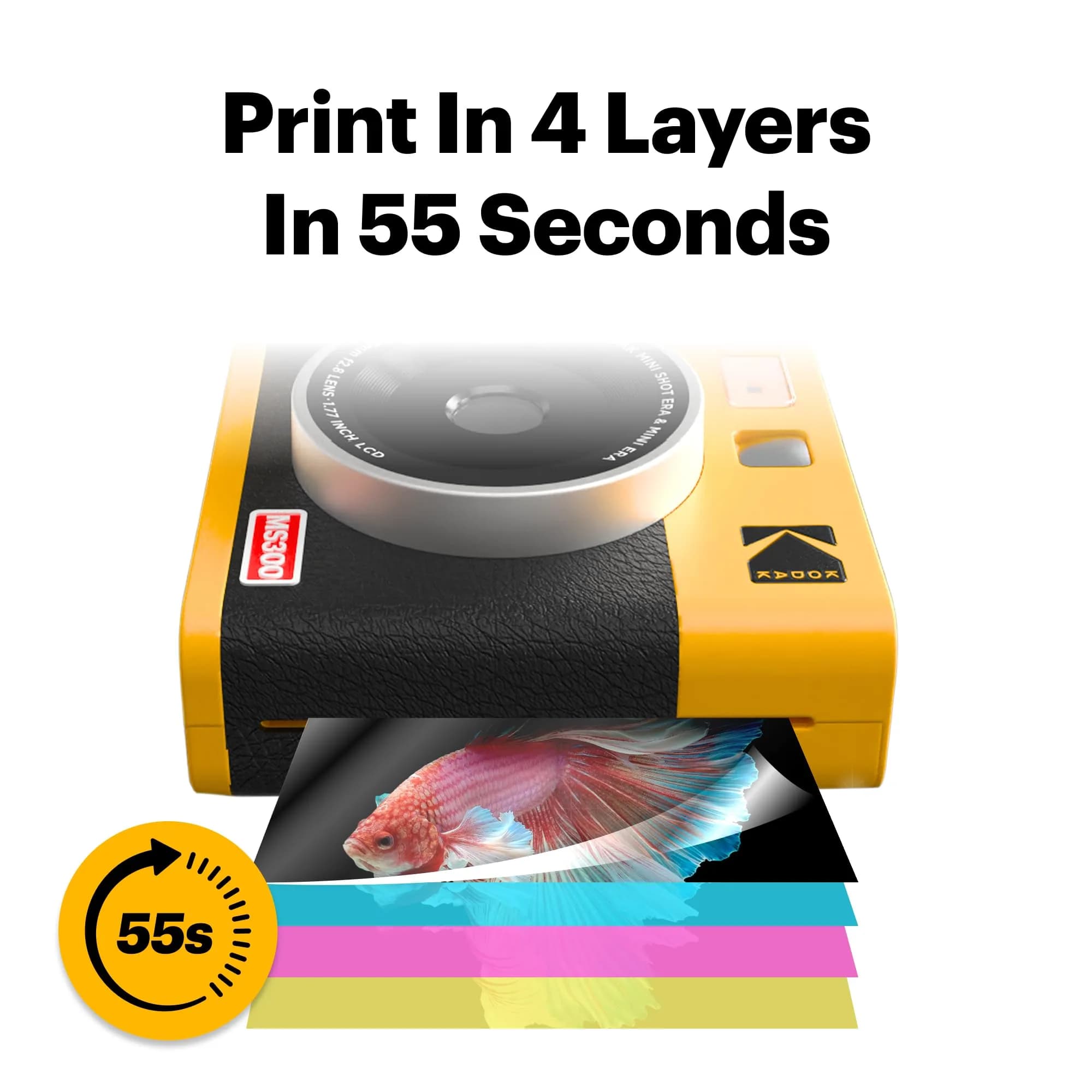 KODAK Mini Shot 3 ERA Instant Camera & Photo Printer, Black | 3x3" Prints, 13MP, Bluetooth - view 4