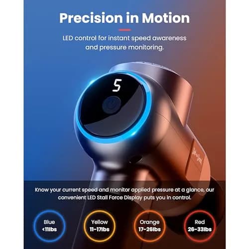 BOB AND BRAD C2 Pro Percussion Massage Gun with Heat & Cold Therapy, 1.5 lbs Mini Massage Gun | Deep Tissue Back Massager for Athletes thumbnail 6