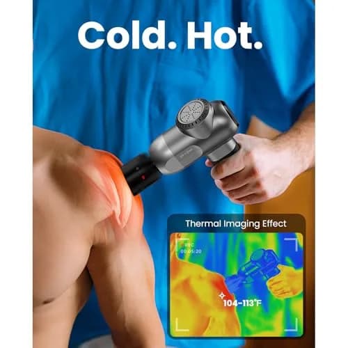 BOB AND BRAD C2 Pro Percussion Massage Gun with Heat & Cold Therapy, 1.5 lbs Mini Massage Gun | Deep Tissue Back Massager for Athletes thumbnail 3