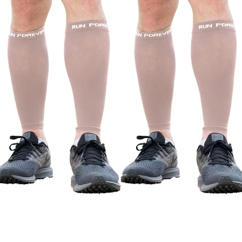 Run Forever Calf Compression Sleeve 2-Pack Nude X-Large | 20-30mmHg Graduated Compression for Pain Relief & Recovery - main product image