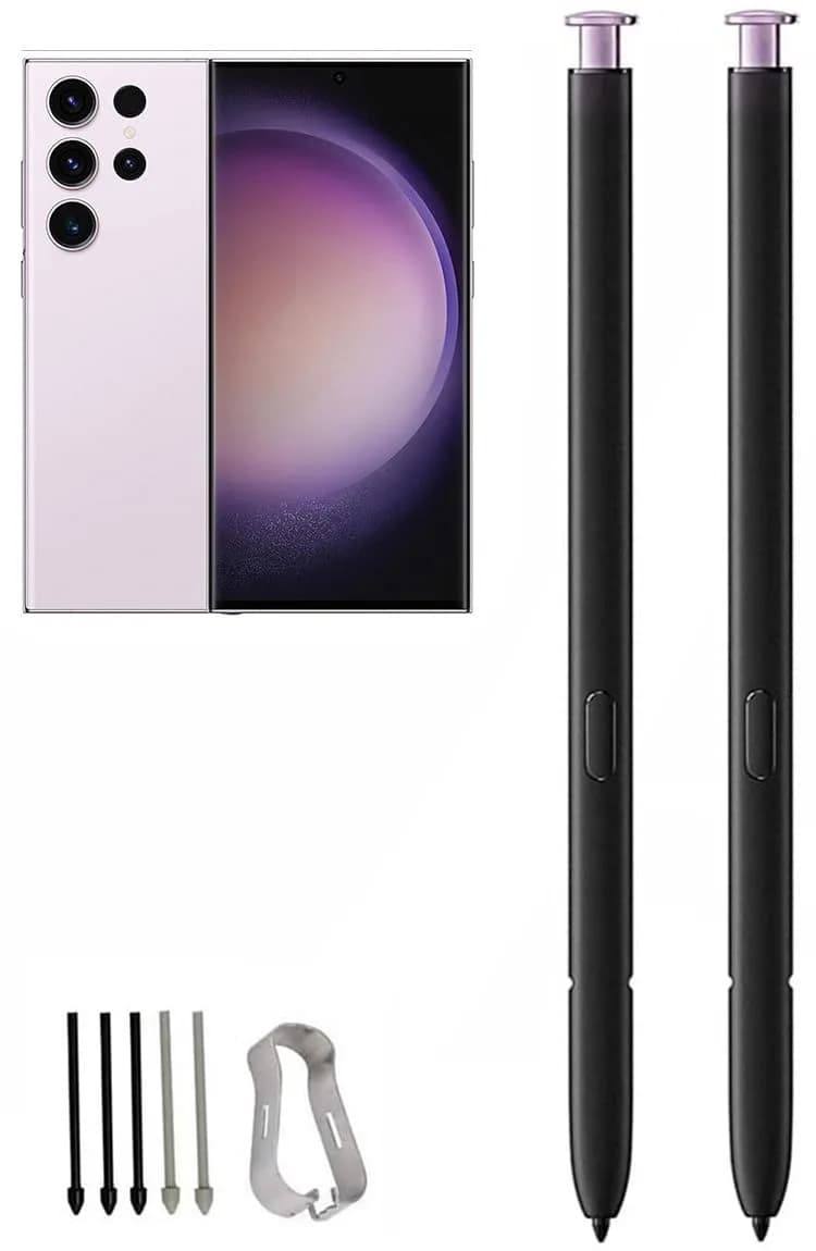 Befzygwk 2 Pcs Galaxy S23 Ultra S Pen Replacement | Compatible with Galaxy S23 Ultra 5G, Pressure 4096 Levels, No Bluetooth, 180-Day Warranty — Lavender