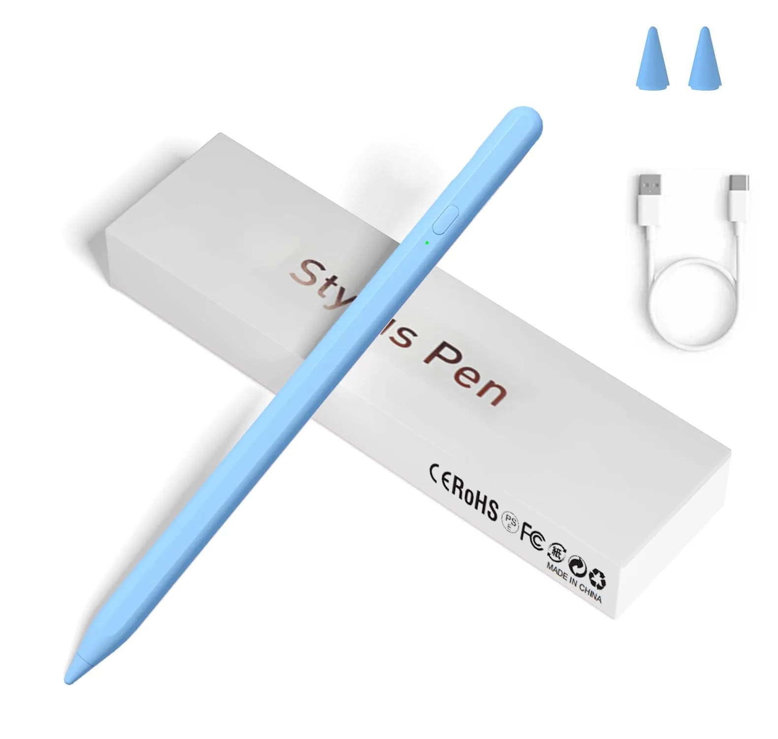 JXYHMY Universal Stylus Pen for Touch Screens, White | Compatible with iPhone, iPad, Android Devices (6.5 inches) — blue