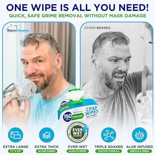 Dura Cleanse Bulk CPAP Cleaning Wipes XL Moist for Masks & Hoses 624 Count (Pack of 4) | Quick Daily Clean No Soaking thumbnail 4