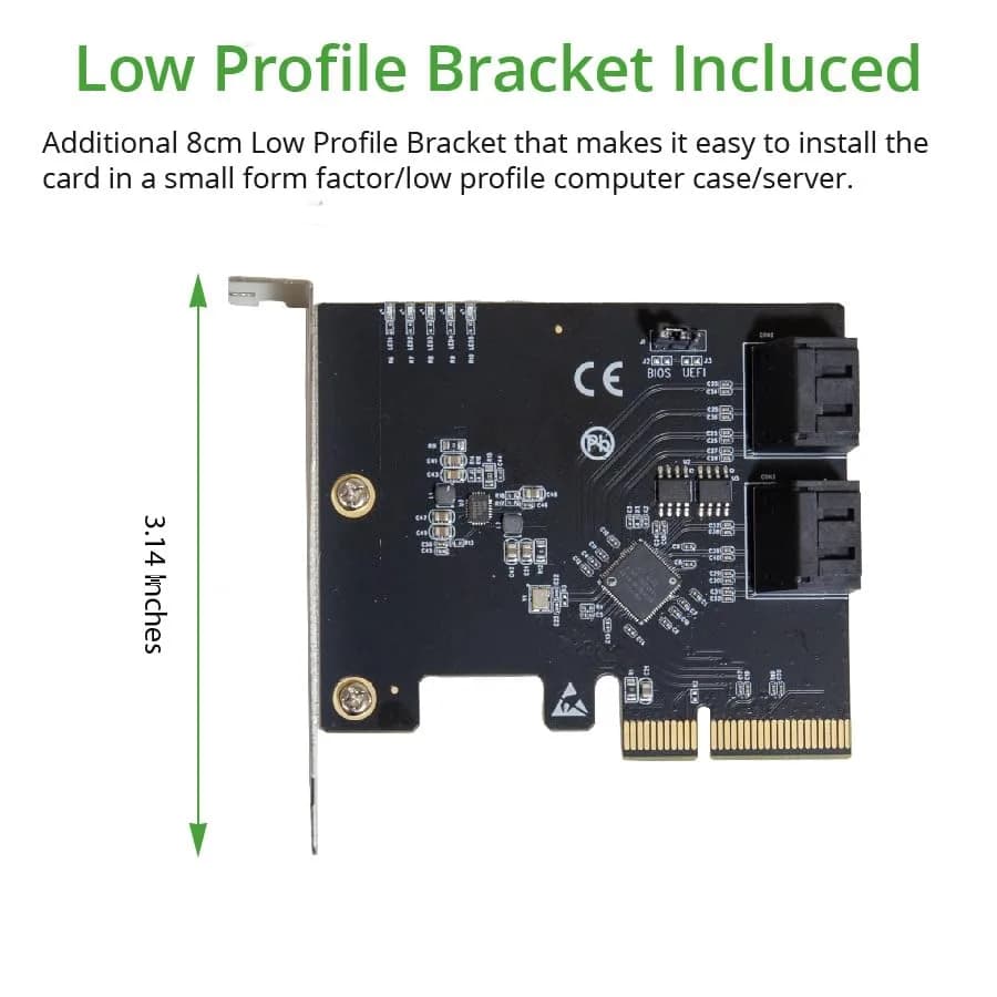 IO CREST 4 Port SATA III PCI-e x2 RAID Expansion Card thumbnail 5