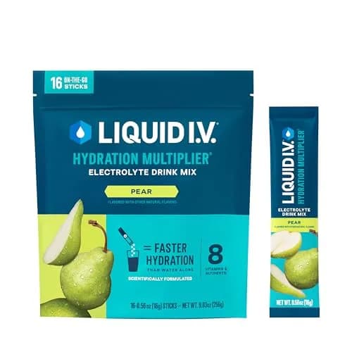 Liquid I.V. Hydration Electrolytes Pear 16 Count Stick Pack | Clinically Tested Hydration Faster Than Water thumbnail 1