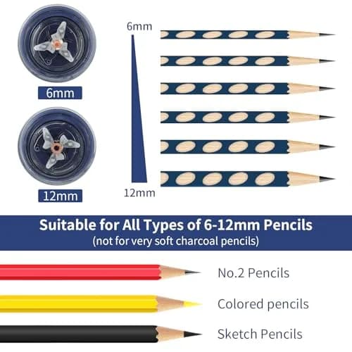 AFMAT Electric Pencil Sharpener for Colored Pencils, Auto Stop, Fast Sharpen in 3s, Large Hole Pencil Sharpener Plug in for 6-12mm No.2/Jumbo Pencils PS91 (Rose Red) thumbnail 5