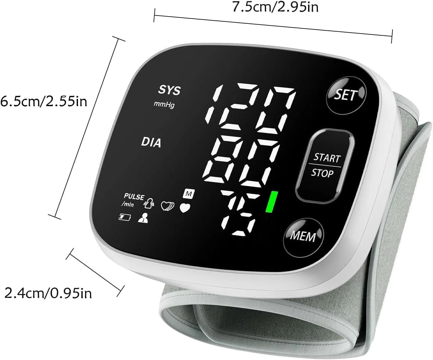 Oklar Rechargeable Wrist BP Monitor with Voice Broadcast & LED Display, 240 Readings for 2 Users | Accurate Home Health Monitoring - view 8