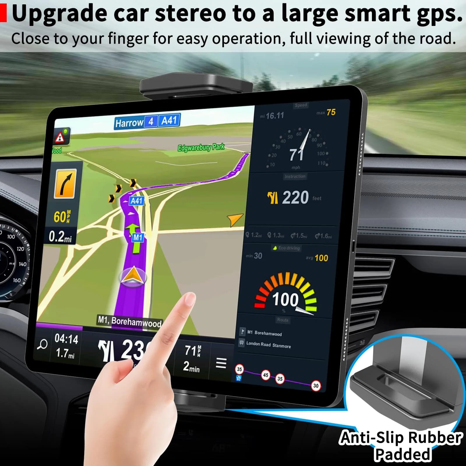 APPS2Car CD Slot Tablet Mount Holder for 4.7-13" Devices | Secure 360° Rotation for Road Trips - view 8