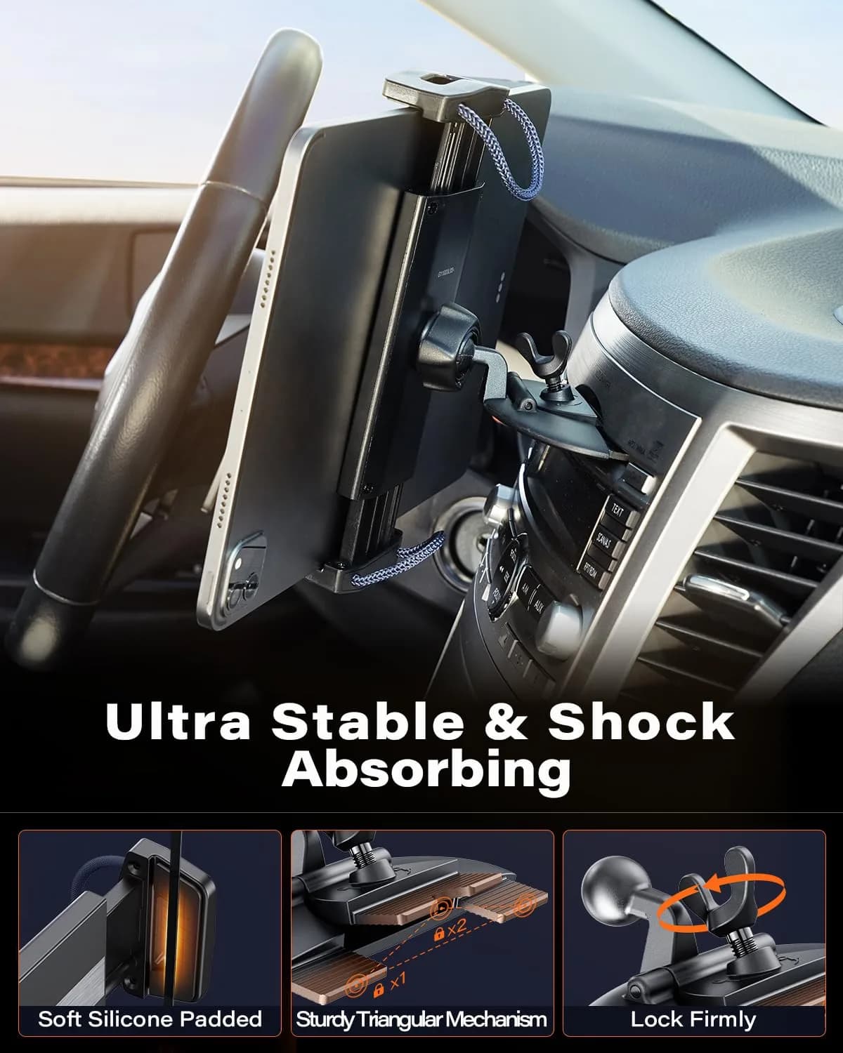 APPS2Car CD Slot Tablet Mount Holder for 4.7-13" Devices | Secure 360° Rotation for Road Trips - view 2