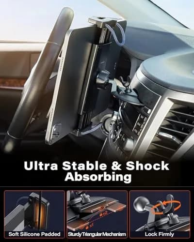 APPS2Car CD Slot Tablet Mount Holder for 4.7-13" Devices | Secure 360° Rotation for Road Trips thumbnail 2