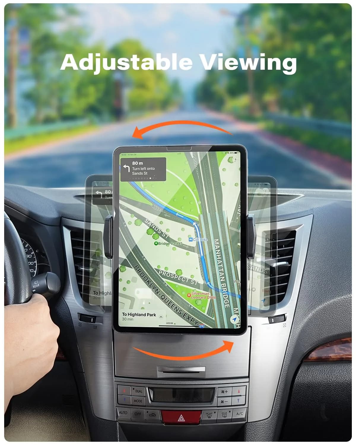 APPS2Car CD Slot Tablet Mount Holder for 4.7-13" Devices | Secure 360° Rotation for Road Trips - view 4