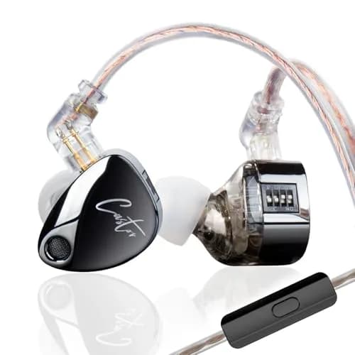 KZ Castor Dual Dynamic Driver Wired In-Ear Monitor Headphones with Mic & Tunable Sound, BassBlack, 2-Pack | HiFi Sound for Musicians thumbnail 1
