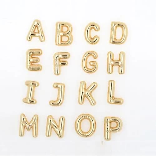 DIOWUS Bubble Letter Necklace for Women, 18k Gold Plated, Alphabet Pendant, 40.6-81.3cm | Stylish Gift thumbnail 3