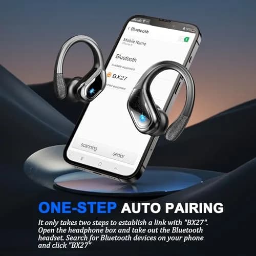 Ltinist Wireless Earbuds with Earhooks, 75Hrs Playtime, IP7 Waterproof, ENC Noise Cancelling, Bluetooth 5.4, Deep Bass (Black) thumbnail 7