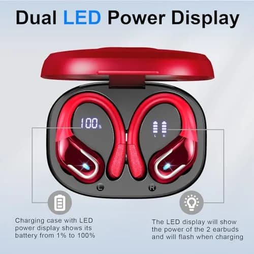 Ltinist Wireless Earbud 75Hrs Bluetooth 5.4 Waterproof IP7 Earphones with ENC Noise Canceling Mics, Deep Bass, Earhooks for Android, iOS, Workout, Gym thumbnail 7