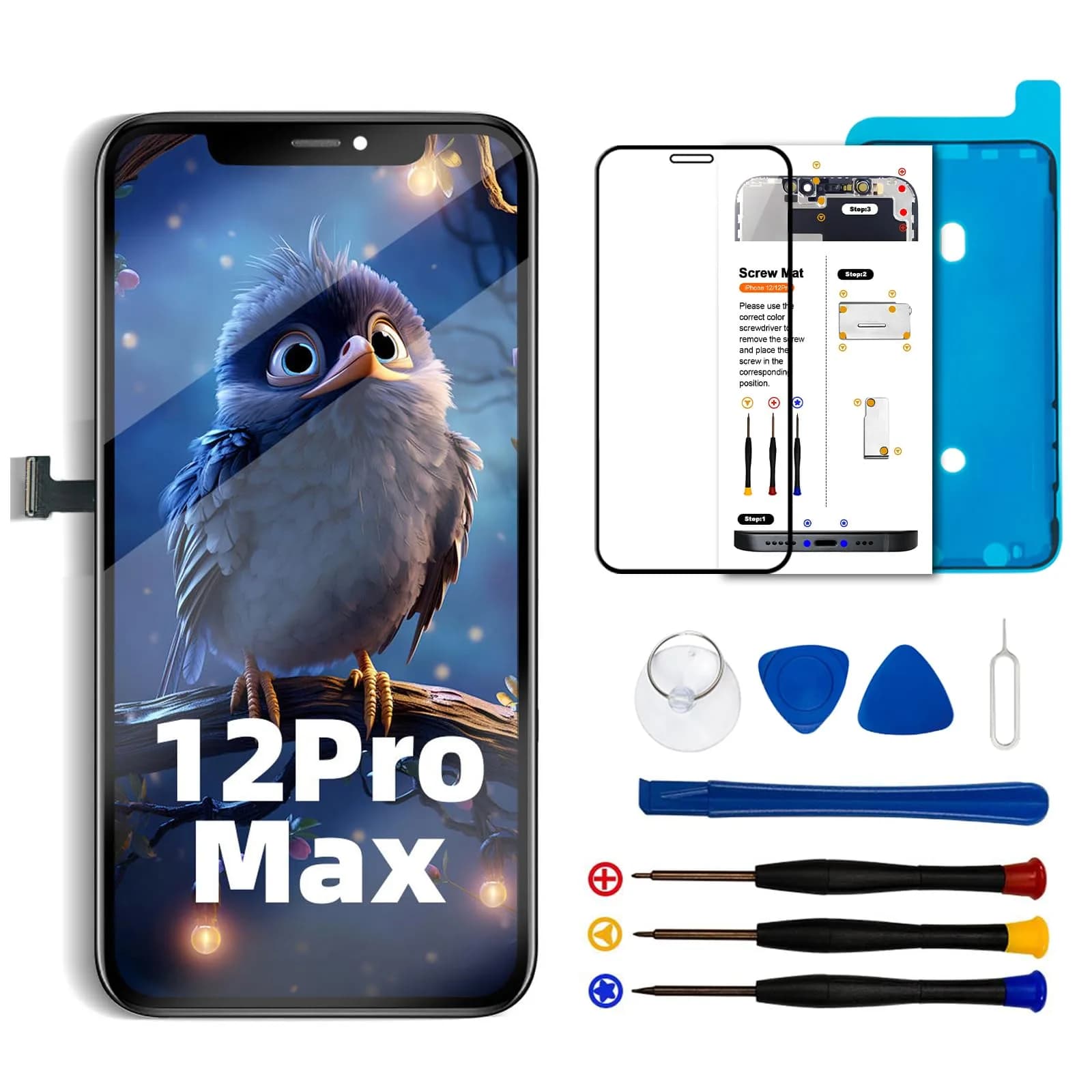SIMDOG Screen Replacement LCD Frame Display for iPhone 12 Pro Max 6.7" | Full HD & True Tone Support - main product image