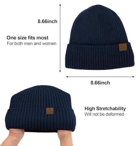 ZTL Merino Wool Beanie Hat for Men Women | Thick Warm Fleece Lined Knit Winter Hat thumbnail 6