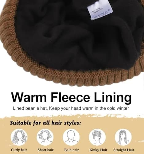 ZTL Merino Wool Beanie Hat for Men Women | Thick Warm Fleece Lined Knit Winter Hat thumbnail 5