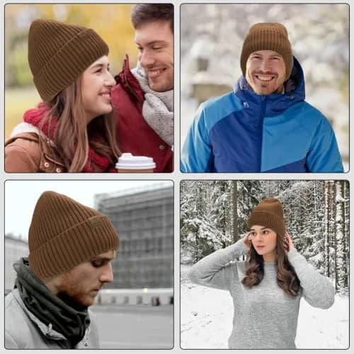 ZTL Merino Wool Beanie Hat for Men Women | Thick Warm Fleece Lined Knit Winter Hat thumbnail 7