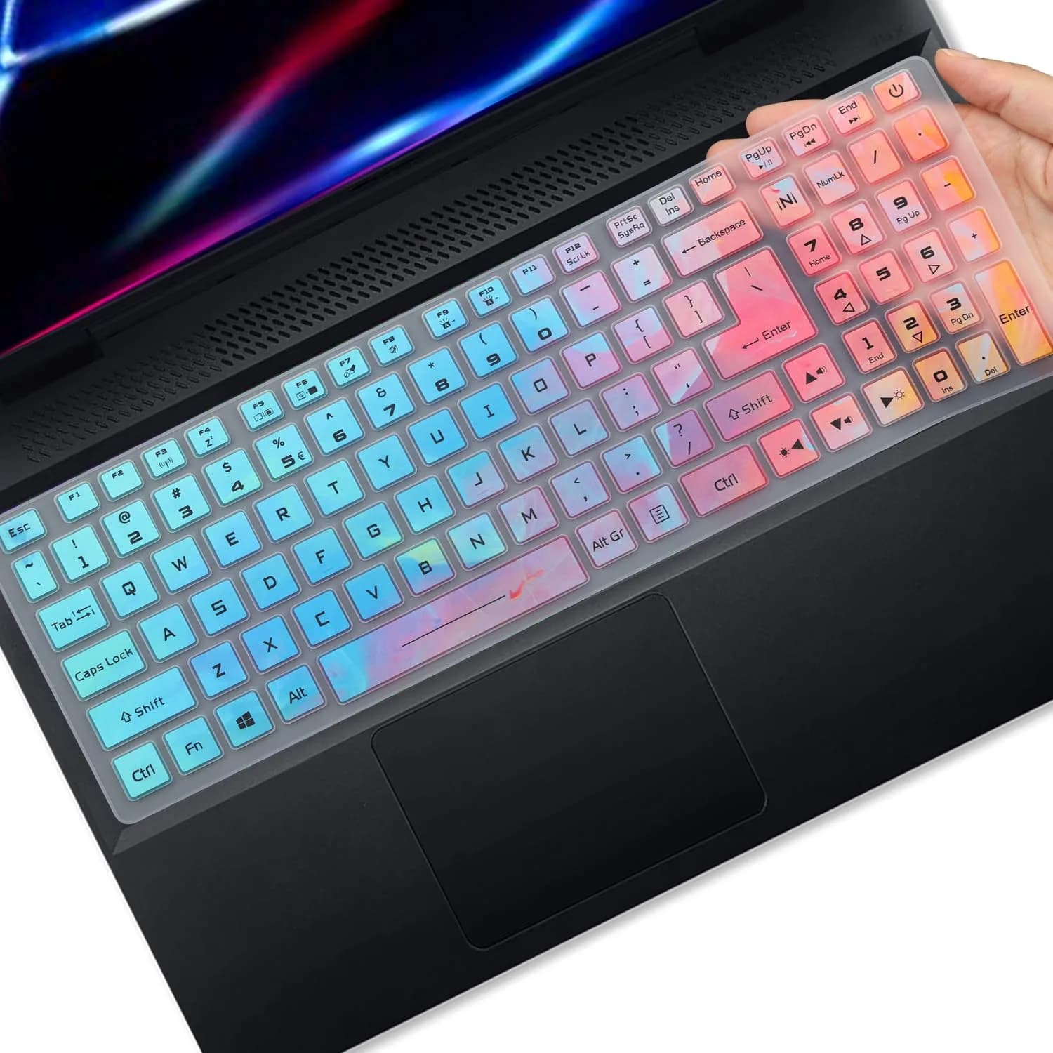 MUBUY-GOL Keyboard Cover for Acer Nitro 5 & Predator Helios 300 15.6" & 17.3" | Waterproof & Washable — Colorful