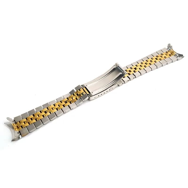 TOMIYOY 2 Tone Gold Jubilee Watch Band 20mm (0.79 in) | Solid 316L Stainless Steel for RLX SKX Watches thumbnail 3
