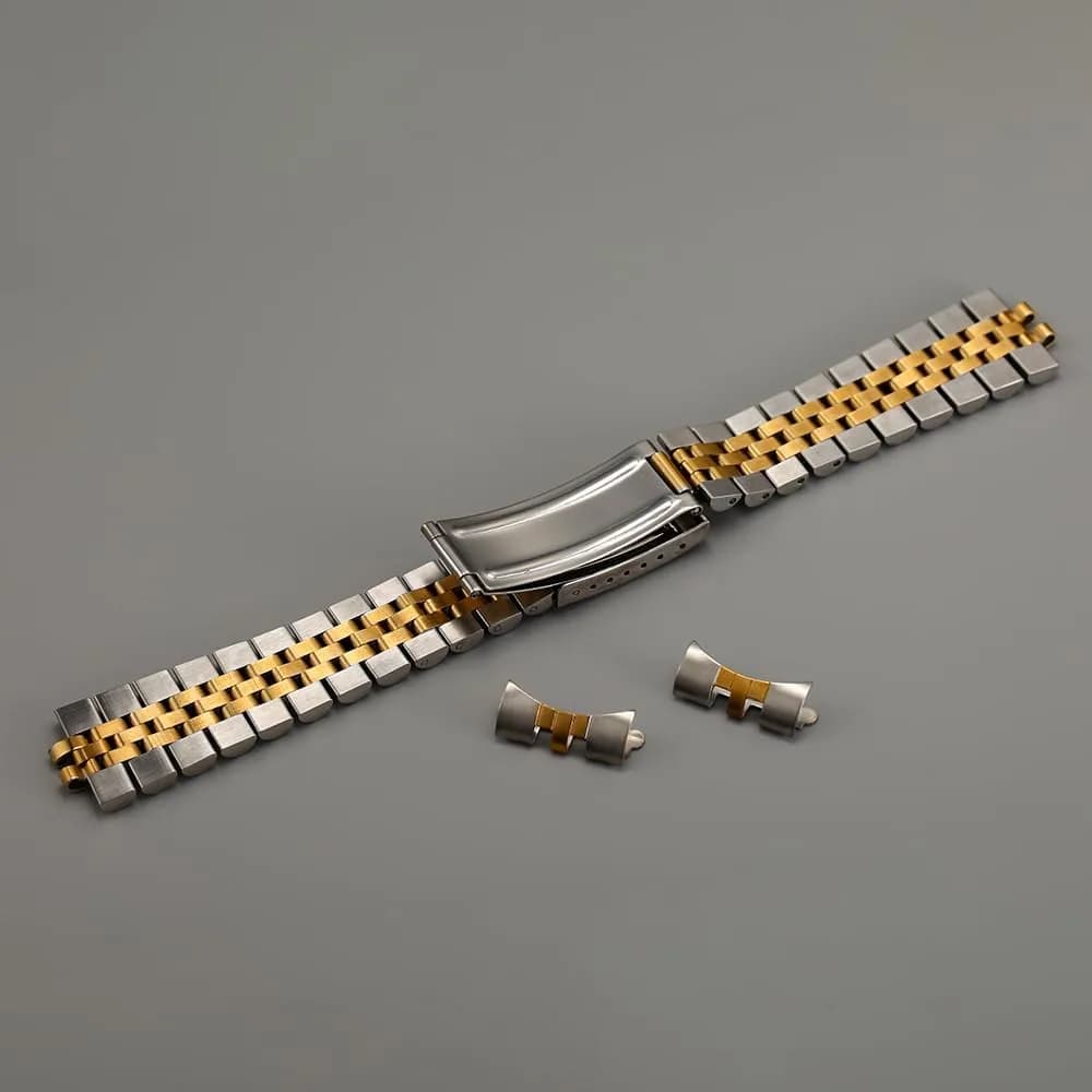 TOMIYOY 20mm Jubilee Stainless Steel Watch Band Strap Bracelet, 2 Tone Gold | Solid 316L Metal Band for RLX SKX Watches - view 5